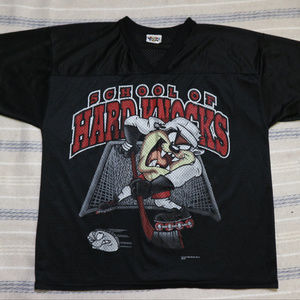 Vintage Looney Tunes Warner Bros. Black Taz Hockey Jersey